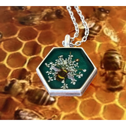 Hexagon Bee Necklace