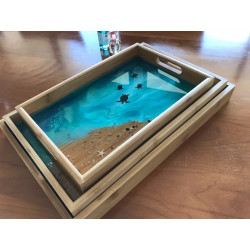 Set of 3 wooden trays (SOLD)