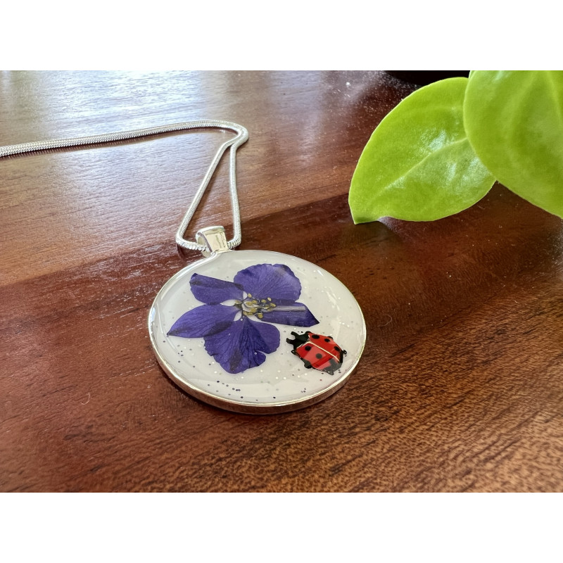 Flower & Ladybug Necklace